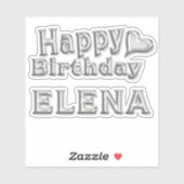 Elena Happy Birthday silver Aufkleber Sticker シール (シート)