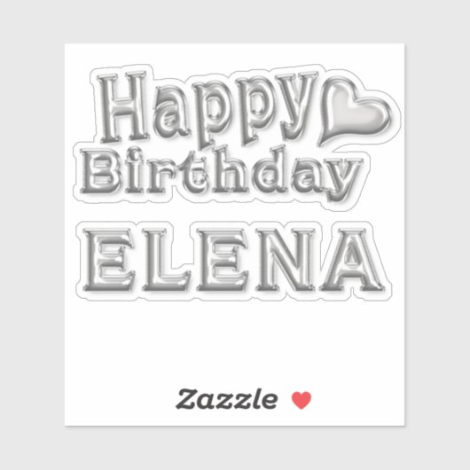 Elena Happy Birthday silver Aufkleber Sticker シール (シート)