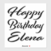 Elena Name Vorname black Sticker Geburtstag シール (シート)