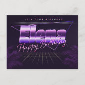 Elena Name Vorname lila Postkarte Geburtstag ポストカード (正面)