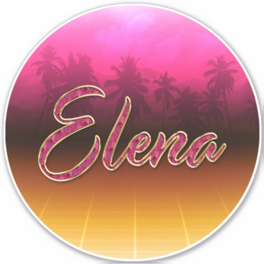Elena Vorname Name golden pink Aufkleber Sticker シール (正面)