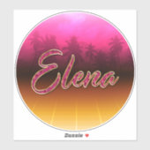 Elena Vorname Name golden pink Aufkleber Sticker シール (シート)