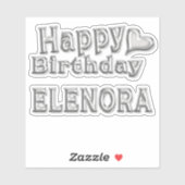 Elenora Happy Birthday silver Aufkleber Sticker シール (シート)
