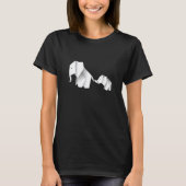 Elephan Cute Origami Elephant and Baby Elephant Tシャツ (正面)