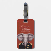 Elephant大尉は|あなたの名前を加えます ラゲッジタグ (裏面縦)