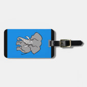 ELEPHANT – 絶滅危惧動物 – 保護 – 青 ラゲッジタグ (正面横)
