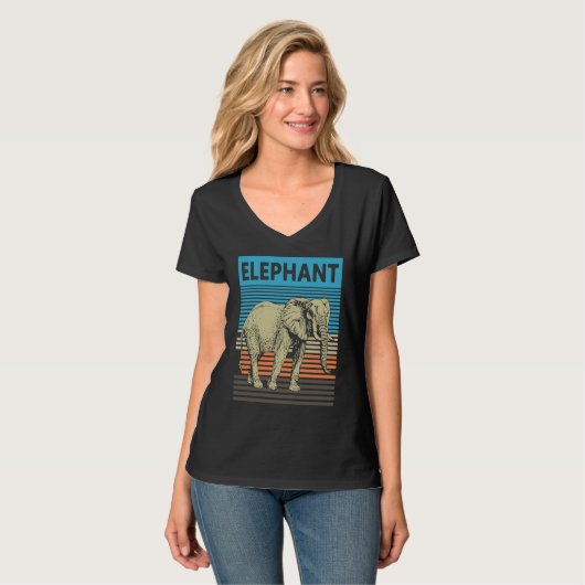 Elephant 70s sunset Elephant Tシャツ (正面フル)