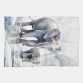 Elephant and Baby キッチンタオル (横)