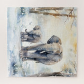 Elephant and Baby ジグソーパズル (横)