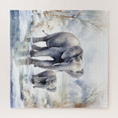 Elephant and Baby ジグソーパズル (横)