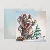 Elephant and Mouse Card - by Monika Marzec ノートカード (正面/裏面)
