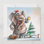 Elephant and Mouse Card - by Monika Marzec ノートカード (正面)