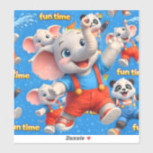 Elephant and panda large vinyl decal stick シール (シート)