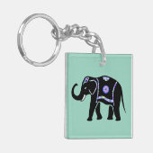 Elephant Animal Abstract Decorative Patterns キーホルダー (正面左)