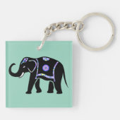 Elephant Animal Abstract Decorative Patterns キーホルダー (裏面)