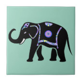 Elephant Animal Abstract Decorative Patterns タイル (正面)