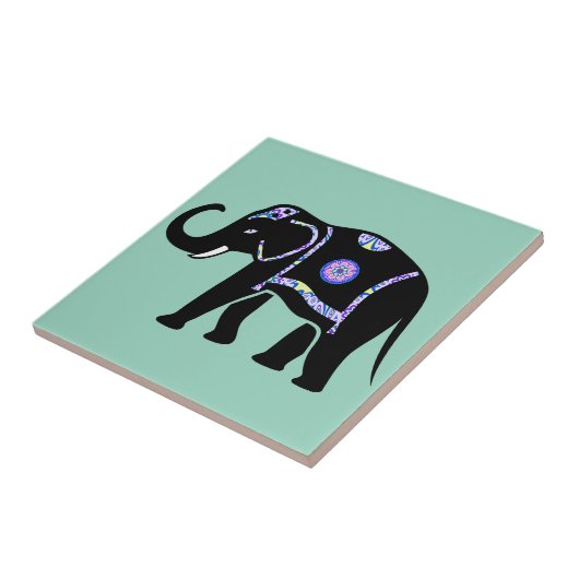 Elephant Animal Abstract Decorative Patterns タイル (側面)