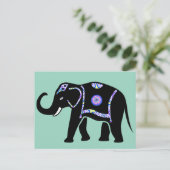 Elephant Animal Abstract Decorative Patterns ポストカード (スタンド正面)