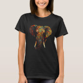 Elephant Animal Colourful Animal Lovers Art Elepha Tシャツ (正面)