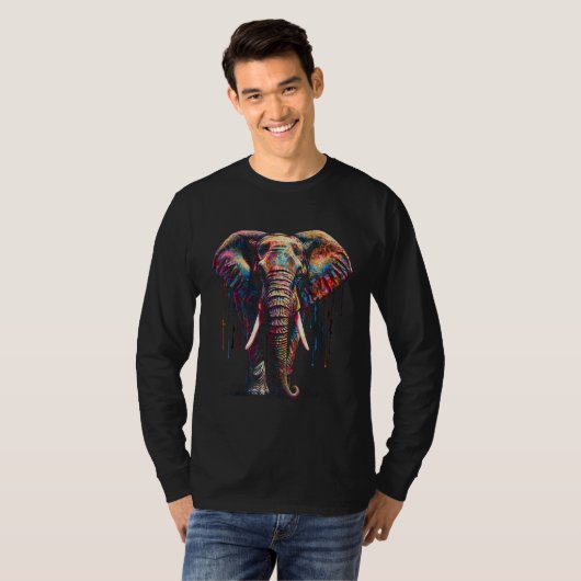 Elephant  Animal Colourful Zoo Elephant Tシャツ (正面フル)