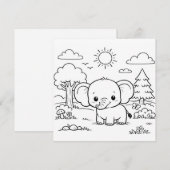 Elephant Animal Kids Coloring Page  (正面/裏面)