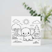 Elephant Animal Kids Coloring Page  (スタンド正面)