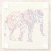 Elephant Animal Traditional Chinese Patterns  ガラスコースター (裏面)