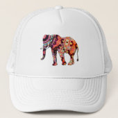 Elephant Animal Traditional Chinese Patterns  キャップ (正面)