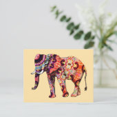 Elephant Animal Traditional Chinese Patterns  ポストカード (スタンド正面)