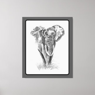 Elephant Animal Watercolor Painting Wildlife Art キャンバスプリント