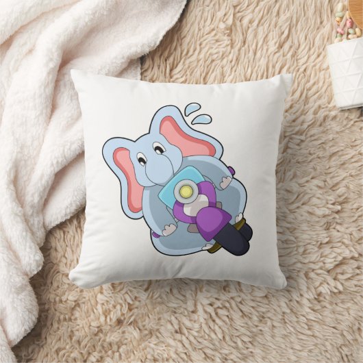Elephant asバイクもしくは自転車に乗る人with Motorcycle.PNG クッション (ブランケット)
