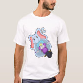 Elephant asバイクもしくは自転車に乗る人with Motorcycle.PNG Tシャツ (正面)