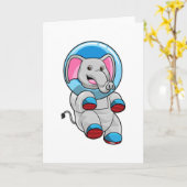 Elephant as Astronaut in Glass sphere カード (黄色い花)