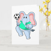 Elephant as Soccer player with Soccer.PNG カード (黄色い花)