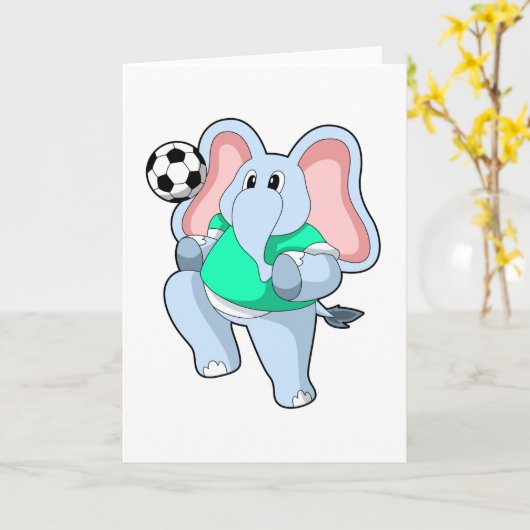 Elephant as Soccer player with Soccer.PNG カード (黄色い花)