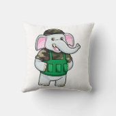 Elephant as Soldier with Uniform & Helmet クッション (裏面)