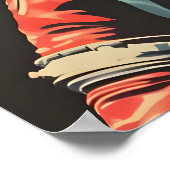 Elephant Astronaut Poster, Elephant Retro Print ポスター (角)