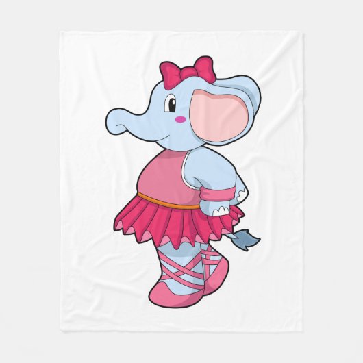 Elephant at Ballet with Skirt フリースブランケット (正面)