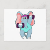 Elephant at Strength training with Dumbbells ポストカード (正面)