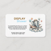 Elephant Aviator Baby Shower Display Shower エンクロージャーカード (正面)