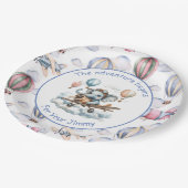 Elephant Aviator Baby Shower Paper Plates ペーパープレート (アングル)