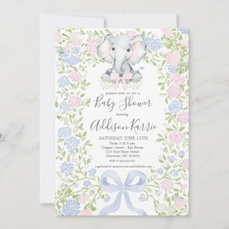 Elephant baby shower invitation 招待状