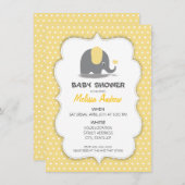 Elephant baby shower invitation 招待状 (正面/裏面)