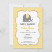 Elephant baby shower invitation 招待状 (正面)