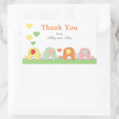  Elephant Baby Shower Thank You 長方形シール (バッグ)