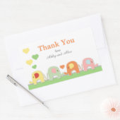  Elephant Baby Shower Thank You 長方形シール (封筒)
