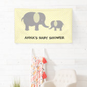 Elephant Baby Shower - Yellow and Gray 横断幕 (インサイチュ)