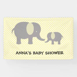 Elephant Baby Shower - Yellow and Gray 横断幕