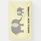 Elephant Baby Shower - Yellow and Gray 横断幕 (縦)