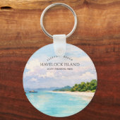 Elephant Beach Watercolor – Andaman Keepsake Gift キーホルダー (正面)